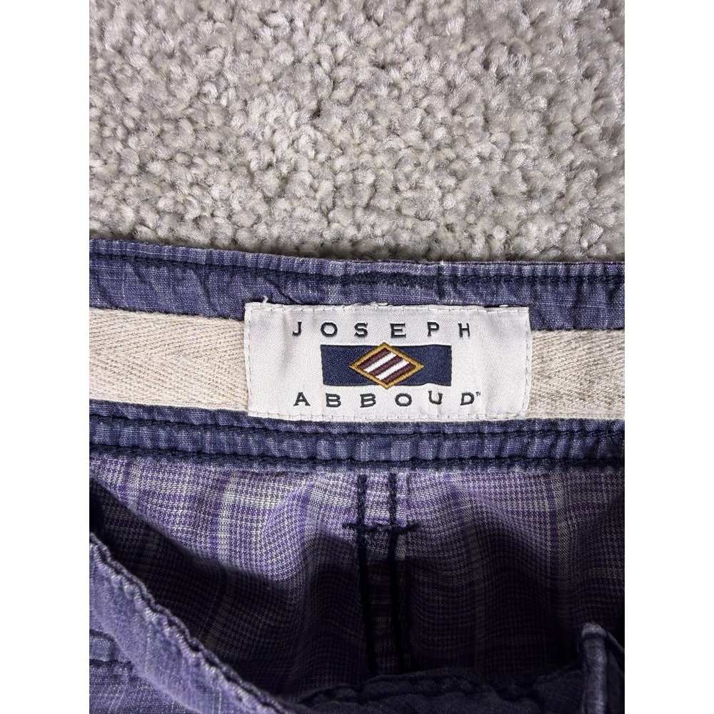 Men's Joseph Abboud Cargo Shorts, Size 40, Blue Plaid, 100% Cotton - Picture 3 of 8